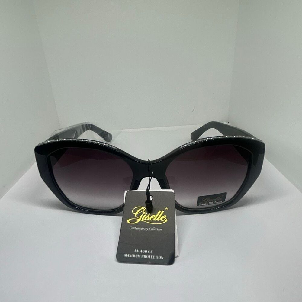 Giselle Oversized Glam Sunglasses UV400 Rhinestone Accent NWT - Picture 3 of 3